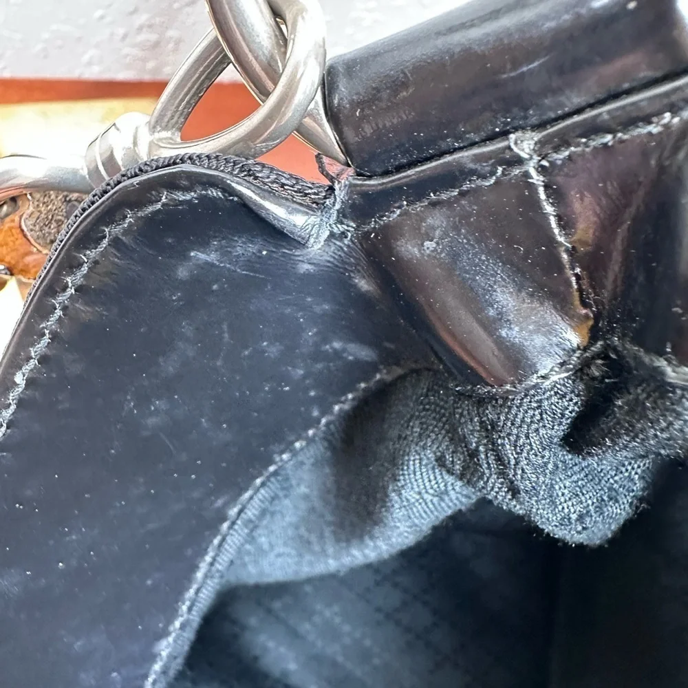 Gucci Black Bamboo Nylon Shoulder Bag